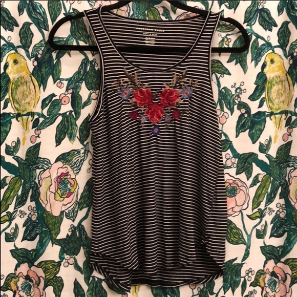 American Eagle Striped Floral Tank Top - Picture 2 of 5